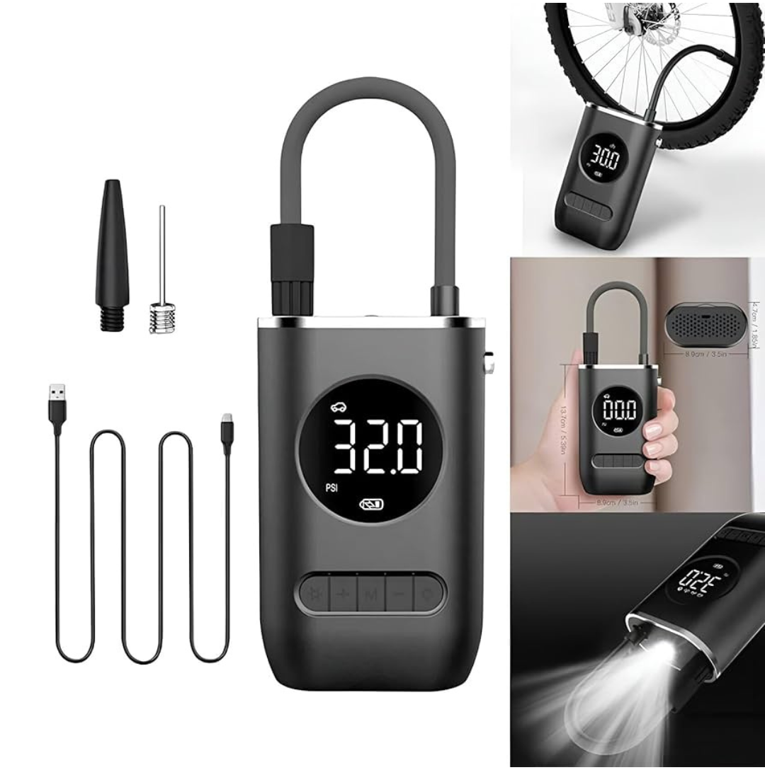 Mini Compresor de Aire Portátil Recargable Incluye GRATIS  Afilador Eléctrico multifuncional.