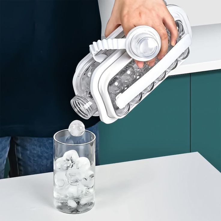 Botella Molde de Hielo Esférico de Silicona 2 en 1 para Bebidas y Cócteles