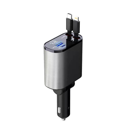 Cargador de celular para Automovil 4 en 1 UltraDragon Compatible con Android iPhone y tablet