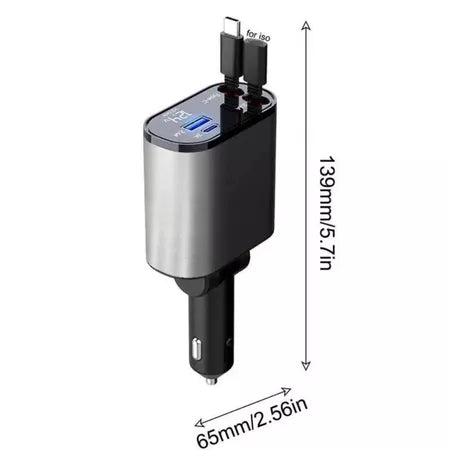 Cargador de celular para Automovil 4 en 1 UltraDragon Compatible con Android iPhone y tablet