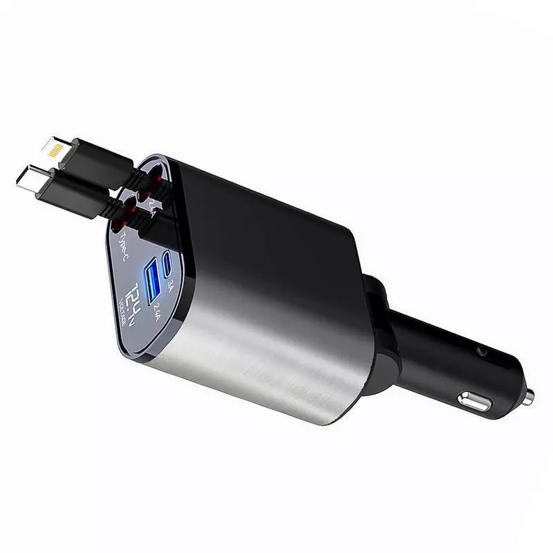 Cargador de celular para Automovil 4 en 1 UltraDragon Compatible con Android iPhone y tablet