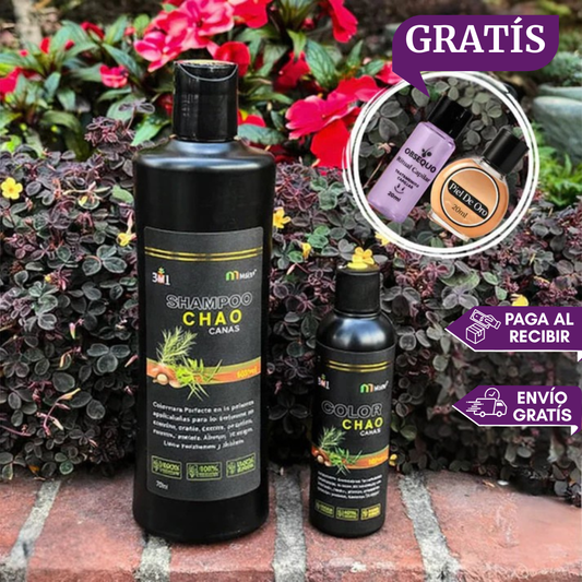 SHAMPOO UNISSEX CHAO CANAS -  REJUVENECE TU APARIENCIA CON SOLO UN BAÑO
